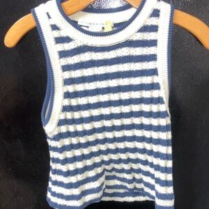 Veronica beard striped Blue and White sweater Tank Top xs